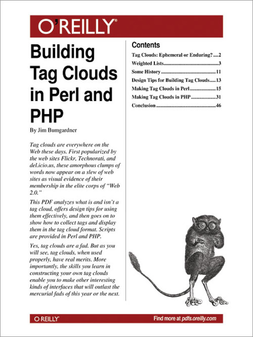 Title details for Building Tag Clouds in Perl and PHP by Jim Bumgardner - Wait list
